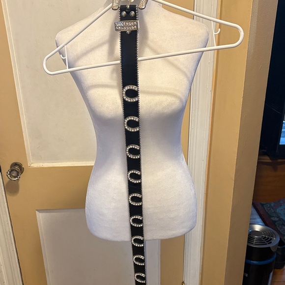 Rhinestone Embellished Black Belt - Picture 3 of 5